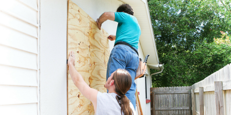 board up your windows before a tropical storm